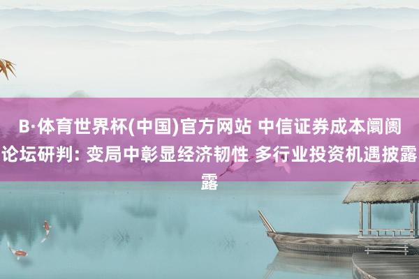 B·体育世界杯(中国)官方网站 中信证券成本阛阓论坛研判: 变局中彰显经济韧性 多行业投资机遇披露