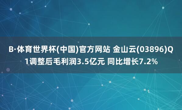 B·体育世界杯(中国)官方网站 金山云(03896)Q1调整后毛利润3.5亿元 同比增长7.2%