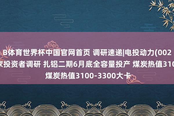 B体育世界杯中国官网首页 调研速递|电投动力(002128)收受多家投资者调研 扎铝二期6月底全容量投产 煤炭热值3100-3300大卡