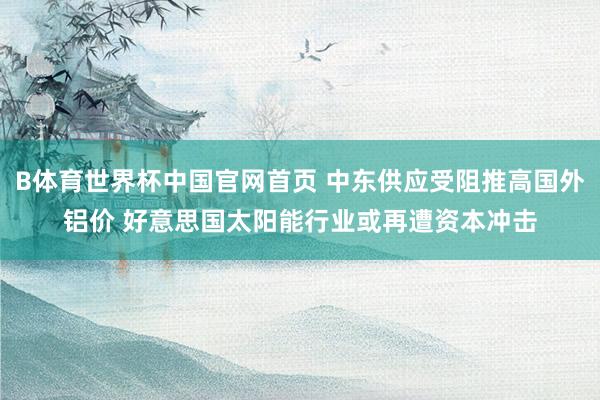 B体育世界杯中国官网首页 中东供应受阻推高国外铝价 好意思国太阳能行业或再遭资本冲击