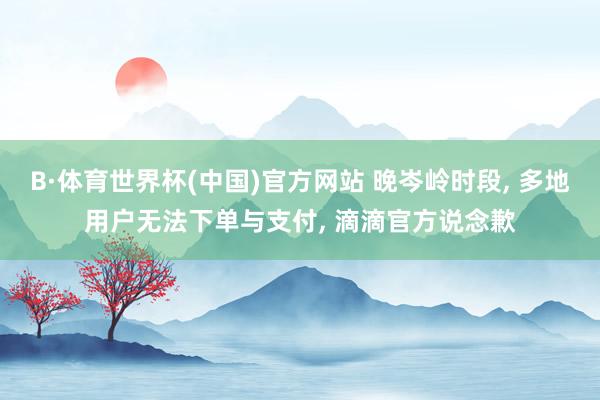 B·体育世界杯(中国)官方网站 晚岑岭时段, 多地用户无法下单与支付, 滴滴官方说念歉