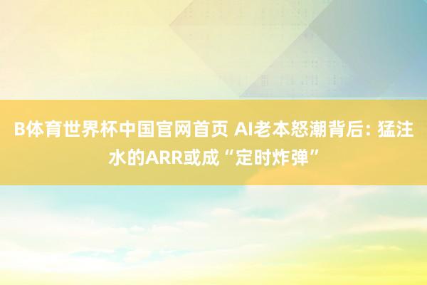 B体育世界杯中国官网首页 AI老本怒潮背后: 猛注水的ARR或成“定时炸弹”
