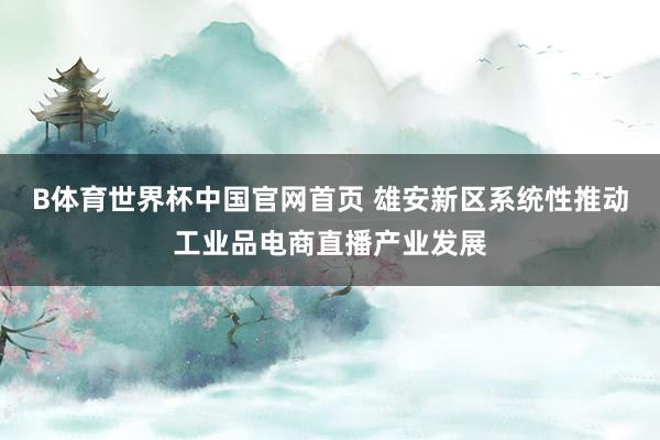 B体育世界杯中国官网首页 雄安新区系统性推动工业品电商直播产业发展
