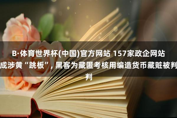 B·体育世界杯(中国)官方网站 157家政企网站成涉黄“跳板”, 黑客为藏匿考核用编造货币藏赃被判