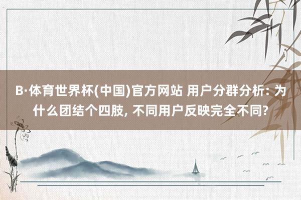 B·体育世界杯(中国)官方网站 用户分群分析: 为什么团结个四肢， 不同用户反映完全不同?