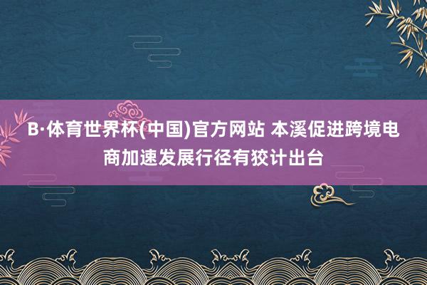 B·体育世界杯(中国)官方网站 本溪促进跨境电商加速发展行径有狡计出台