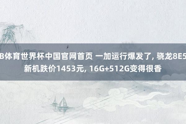 B体育世界杯中国官网首页 一加运行爆发了， 骁龙8E5新机跌价1453元， 16G+512G变得很香