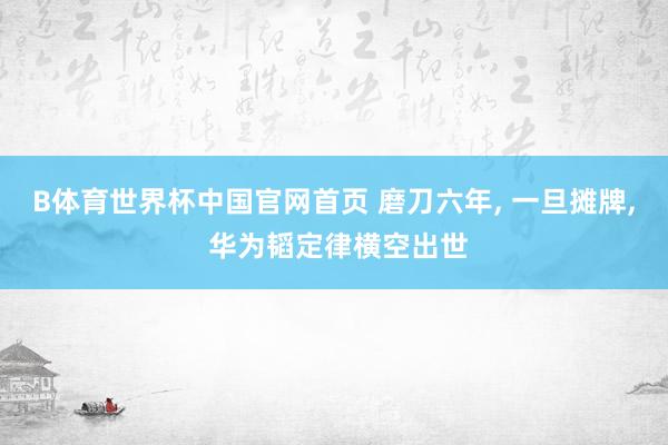 B体育世界杯中国官网首页 磨刀六年， 一旦摊牌， 华为韬定律横空出世