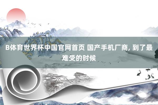 B体育世界杯中国官网首页 国产手机厂商， 到了最难受的时候