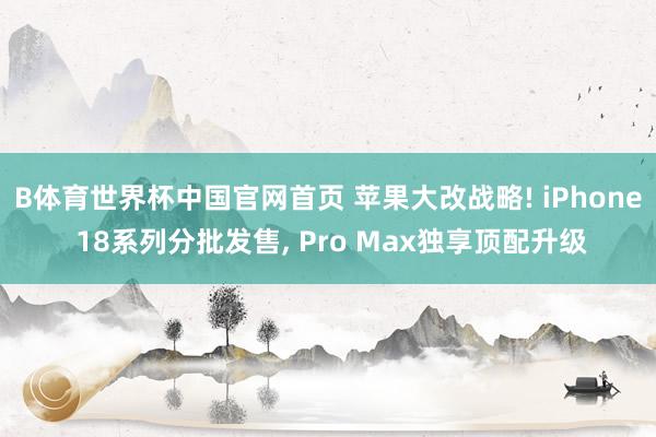 B体育世界杯中国官网首页 苹果大改战略! iPhone 18系列分批发售， Pro Max独享顶配升级
