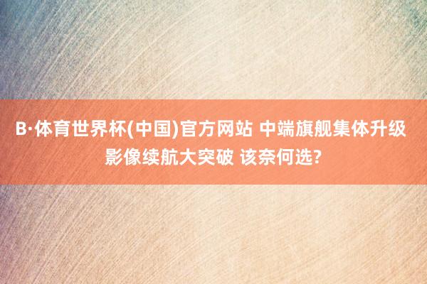 B·体育世界杯(中国)官方网站 中端旗舰集体升级 影像续航大突破 该奈何选?