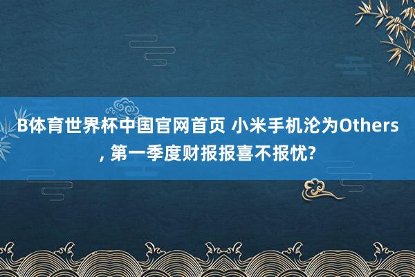 B体育世界杯中国官网首页 小米手机沦为Others， 第一季度财报报喜不报忧?