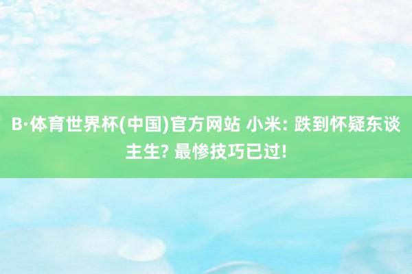 B·体育世界杯(中国)官方网站 小米: 跌到怀疑东谈主生? 最惨技巧已过!
