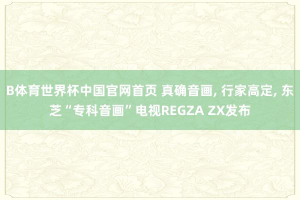 B体育世界杯中国官网首页 真确音画， 行家高定， 东芝“专科音画”电视REGZA ZX发布