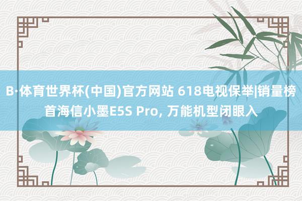 B·体育世界杯(中国)官方网站 618电视保举|销量榜首海信小墨E5S Pro， 万能机型闭眼入