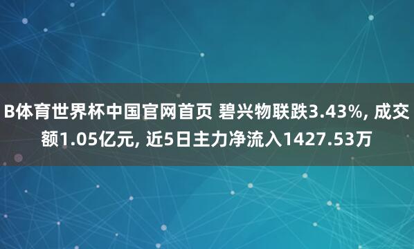 B体育世界杯中国官网首页 碧兴物联跌3.43%， 成交额1.05亿元， 近5日主力净流入1427.53万