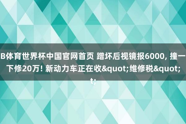 B体育世界杯中国官网首页 蹭坏后视镜报6000， 撞一下修20万! 新动力车正在收"维修税"