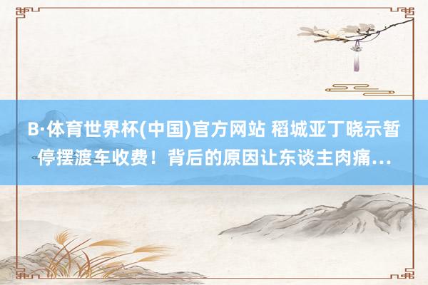 B·体育世界杯(中国)官方网站 稻城亚丁晓示暂停摆渡车收费!背后的原因让东谈主肉痛…