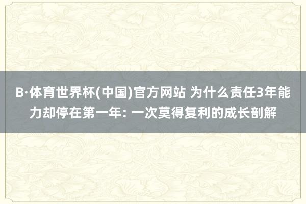 B·体育世界杯(中国)官方网站 为什么责任3年能力却停在第一年: 一次莫得复利的成长剖解