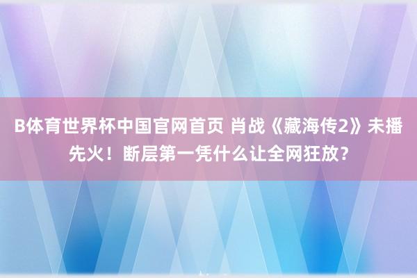 B体育世界杯中国官网首页 肖战《藏海传2》未播先火！断层第一凭什么让全网狂放？