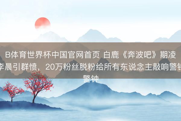 B体育世界杯中国官网首页 白鹿《奔波吧》期凌李晨引群愤,20万粉丝脱粉给所有东说念主敲响警钟