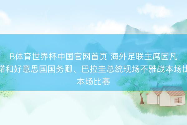 B体育世界杯中国官网首页 海外足联主席因凡蒂诺和好意思国国务卿、巴拉圭总统现场不雅战本场比赛