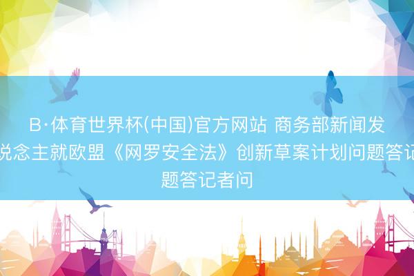 B·体育世界杯(中国)官方网站 商务部新闻发言东说念主就欧盟《网罗安全法》创新草案计划问题答记者问